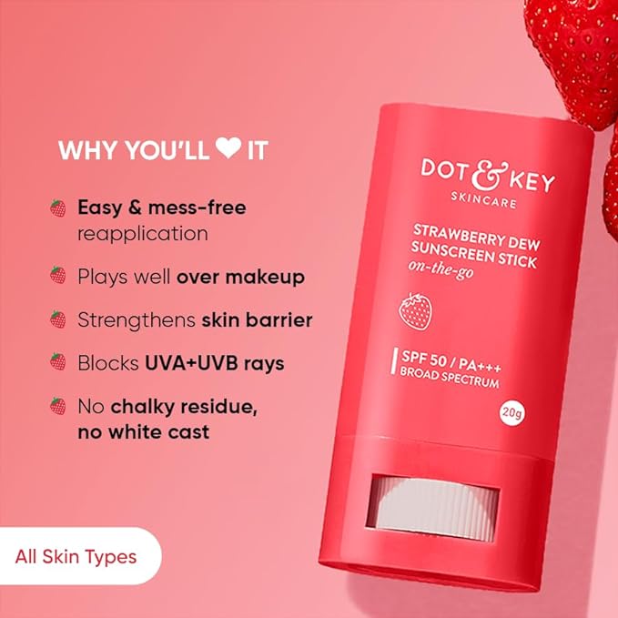 DOT-&-KEY-Strawberry-Dew-Spf-50-Sunscreen-Stick-On-The-Go-Spf-50-Pa+++
