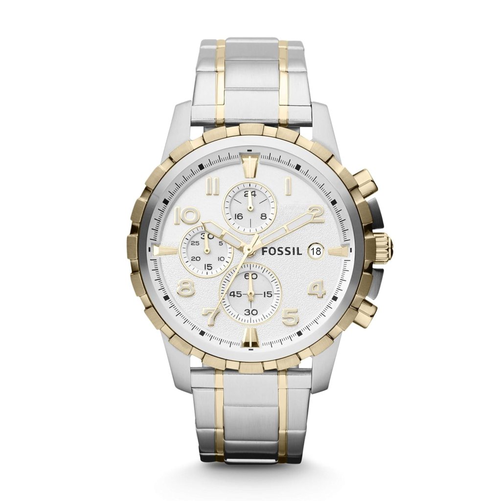 Fossil-Analog-White-Dial-Men's-Watch